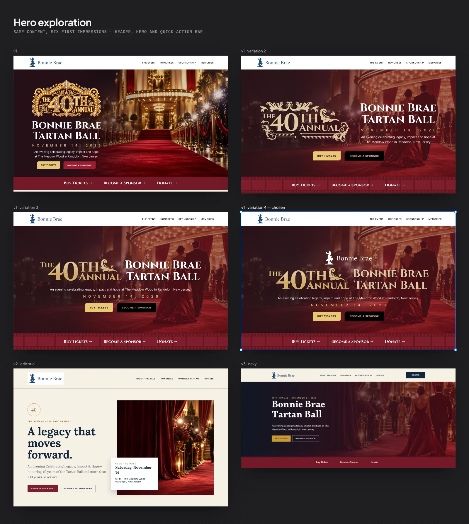 Bonnie Brae Tartan Ball Landing Page · Hero exploration, image 1