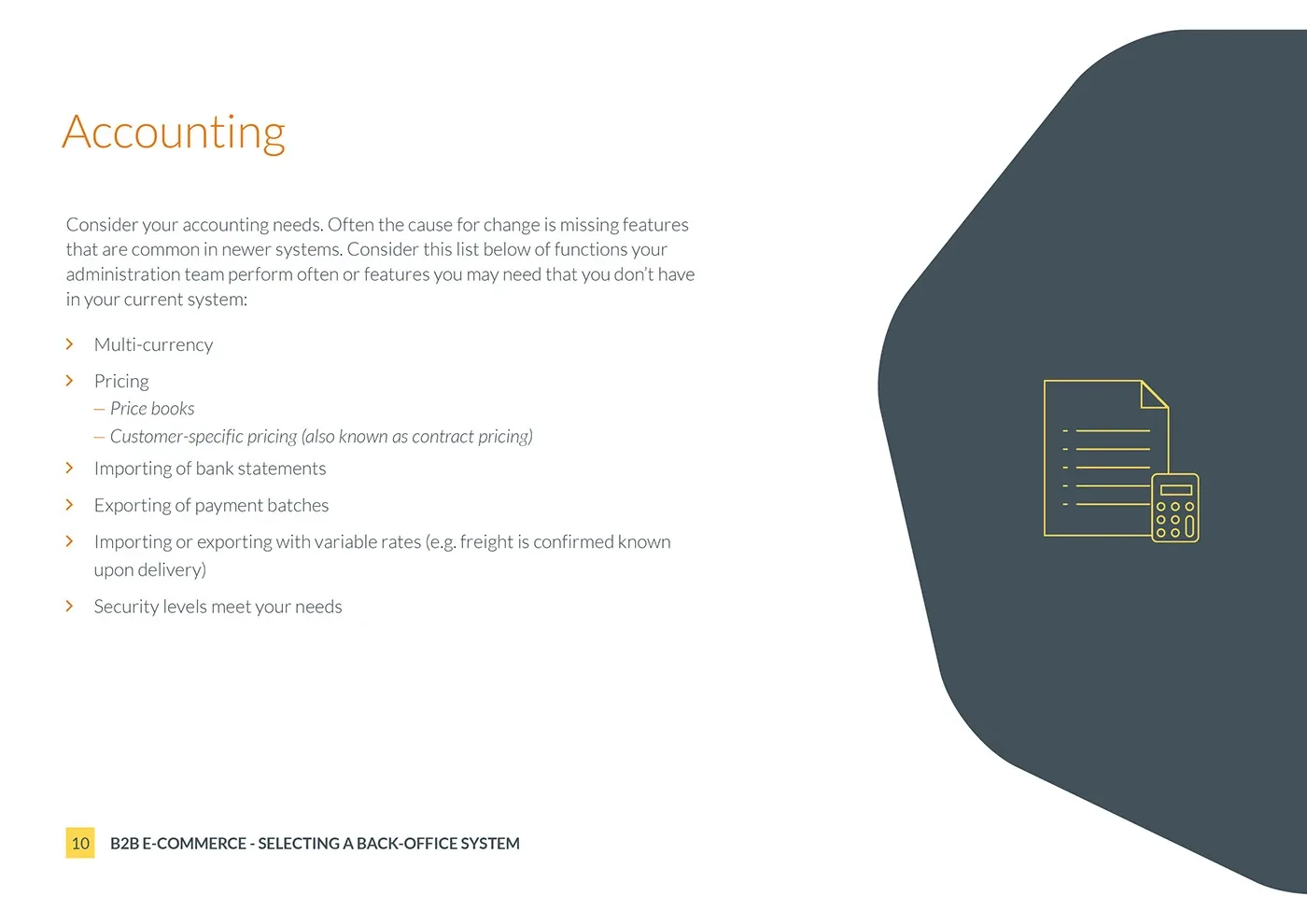 Bravesight E-commerce Guide Series · Selecting a back-office system, image 10