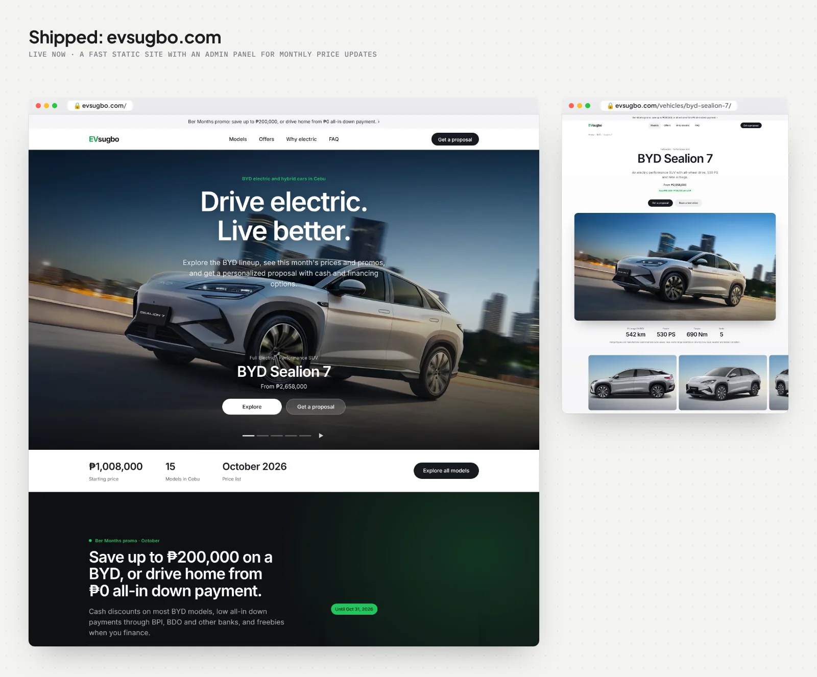 EVsugbo · EV Buying Portal for Cebu · Live site, image 1