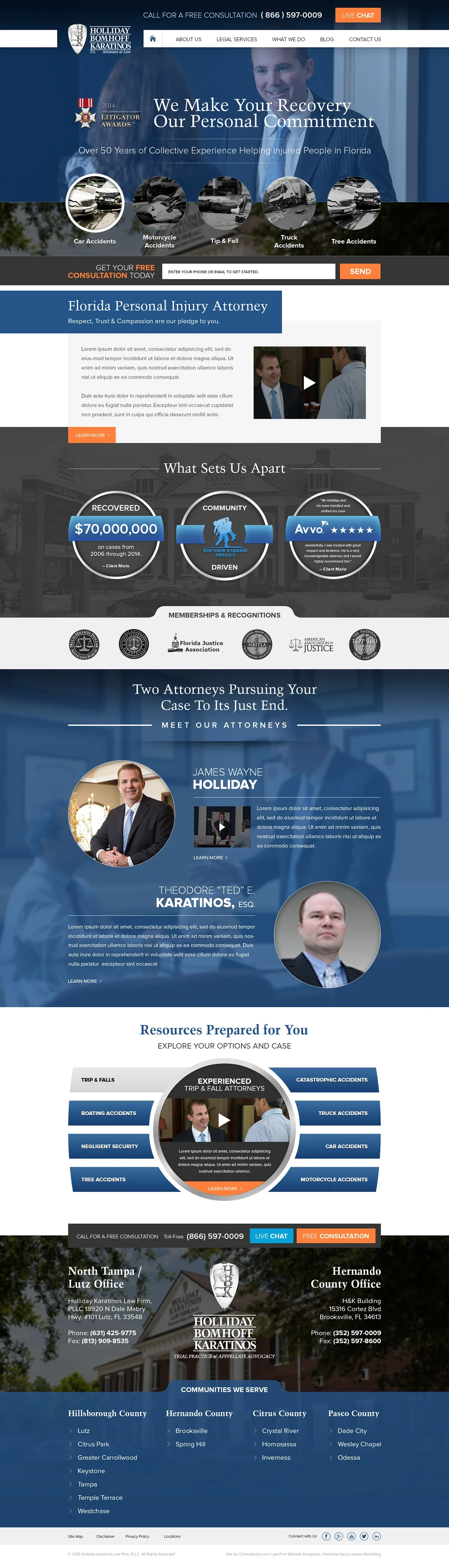 Law Firm Website Collection · Holliday Bomhoff Karatinos P.L., image 1