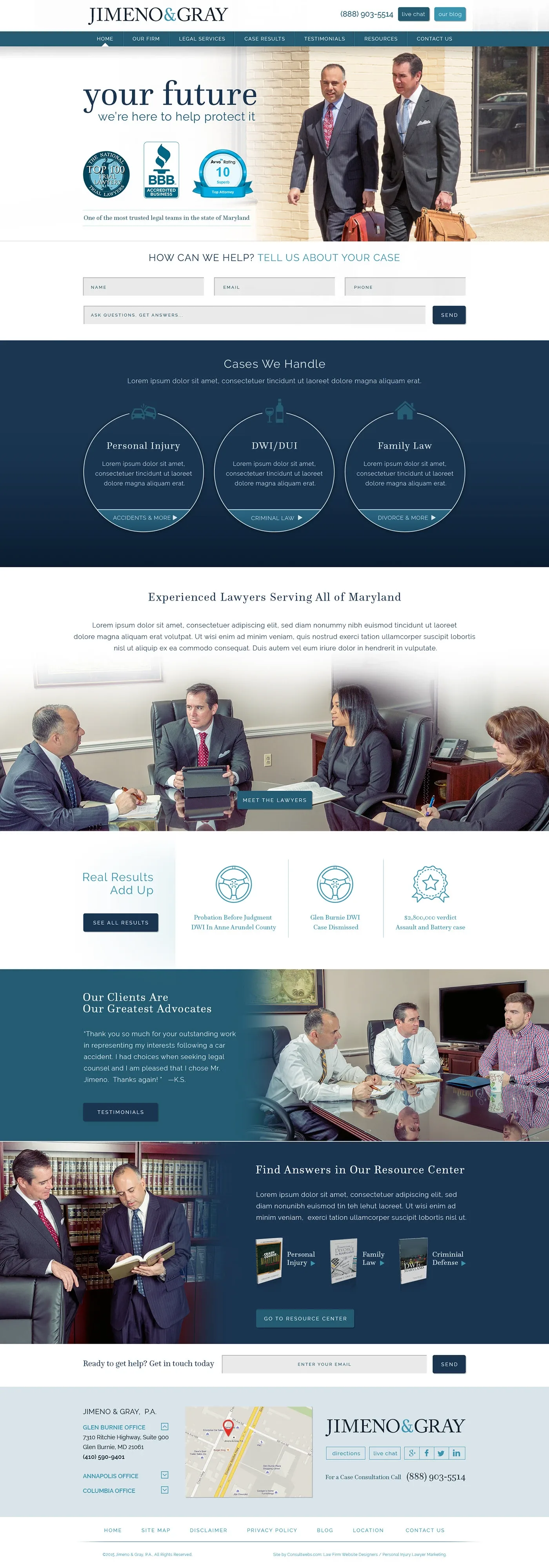 Law Firm Website Collection · Jimeno & Gray, image 1