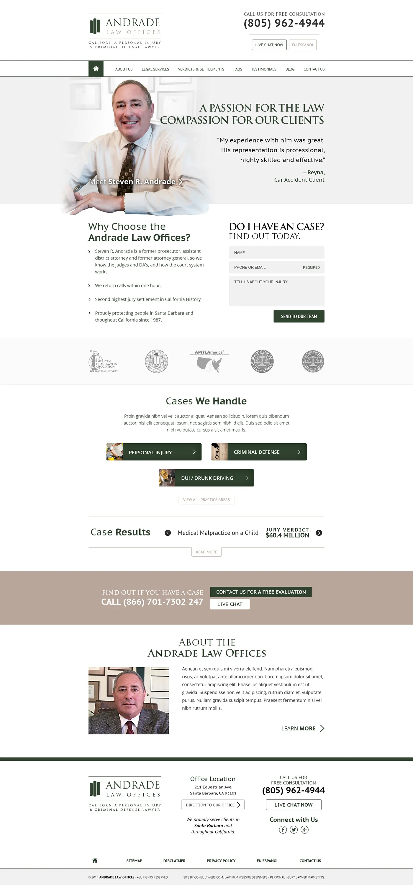 Law Firm Website Collection · Andrade Law Offices, image 2