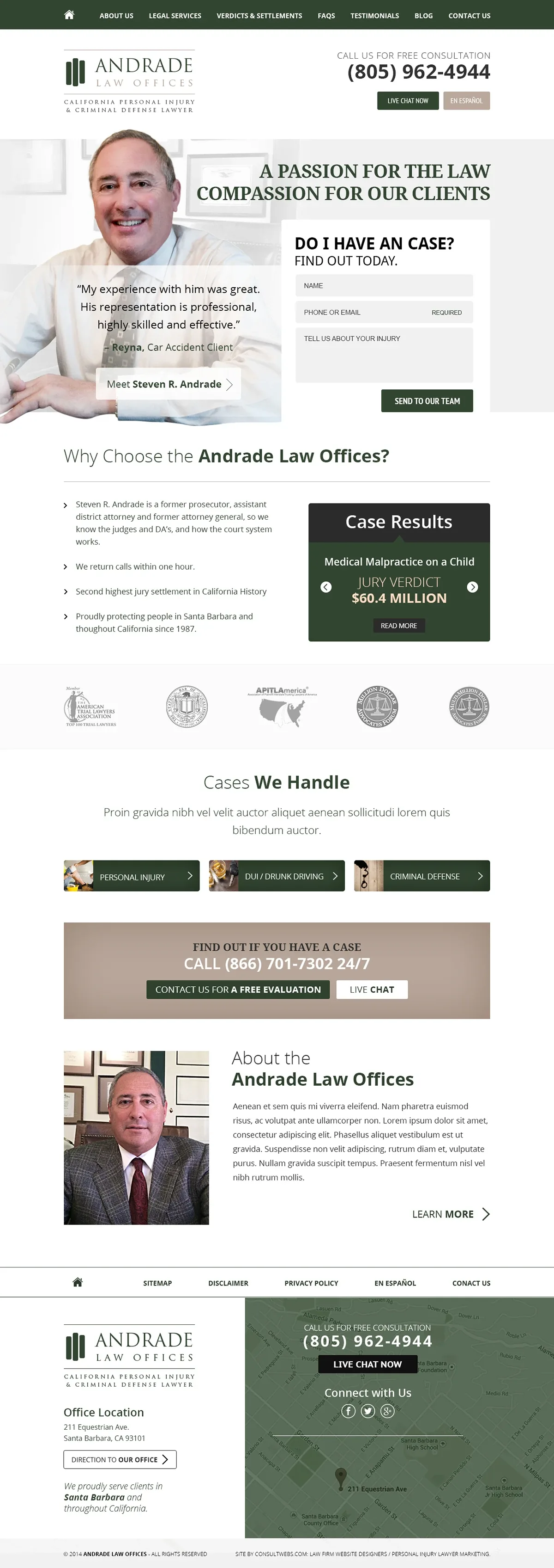 Law Firm Website Collection · Andrade Law Offices, image 3